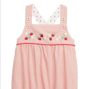Mini Boden Floral Embroidered Romper strawberries